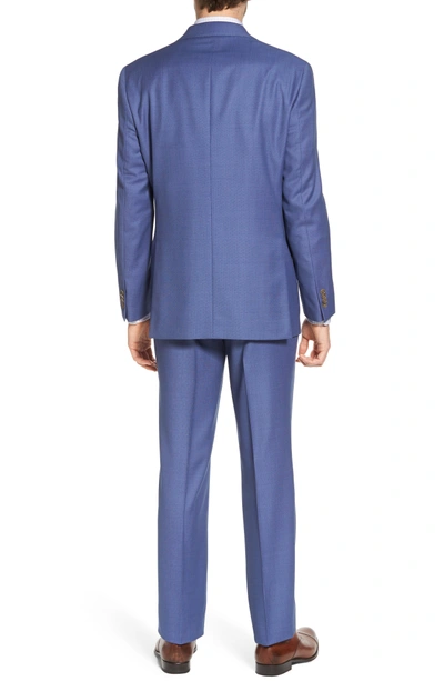 Shop David Donahue Ryan Classic Fit Solid Wool Suit In Blue