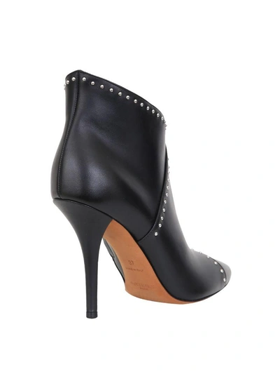 Shop Givenchy Studded Leather Ankle Boots In Nero