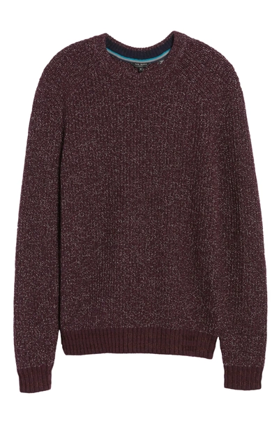 Shop Ted Baker Textured Raglan Sweater In Dark Red