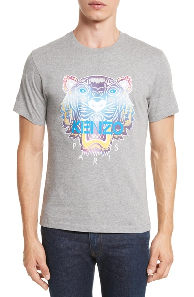 Shop Kenzo Rainbow Tiger Graphic T-shirt In Light Grey