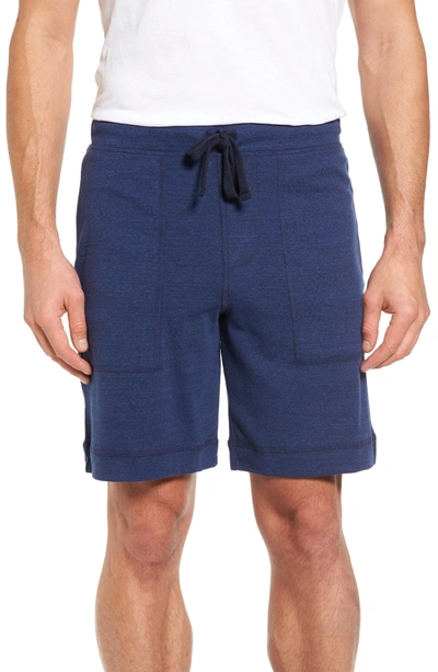 Shop Alo Yoga Revival Relaxed Knit Shorts In Navy Triblend