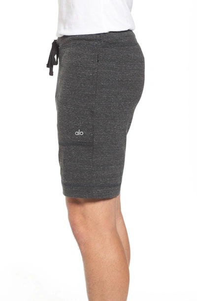 Shop Alo Yoga Revival Relaxed Knit Shorts In Charcoal Black Triblend