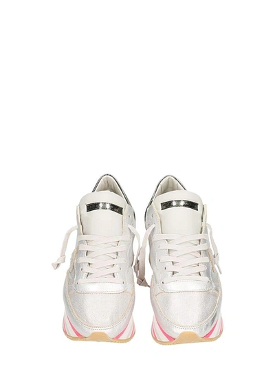 Shop Philippe Model Eiffel Metallic Platform Sneakers In Silver