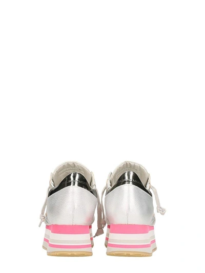 Shop Philippe Model Eiffel Metallic Platform Sneakers In Silver