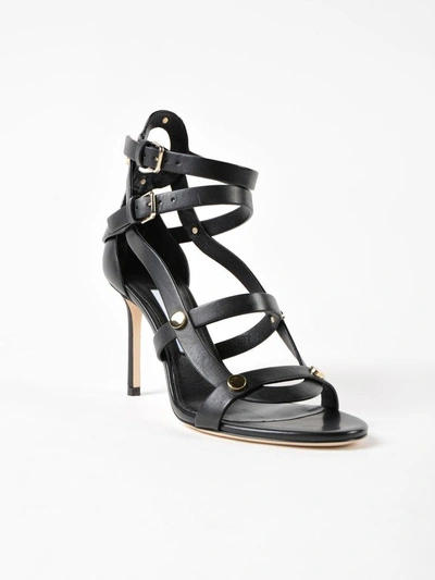 Shop Jimmy Choo Vachetta Sandals In Black-gold