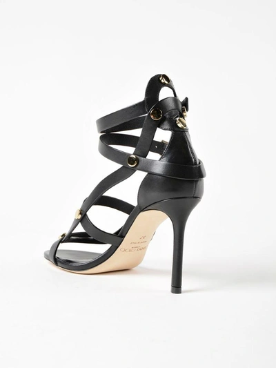 Shop Jimmy Choo Vachetta Sandals In Black-gold