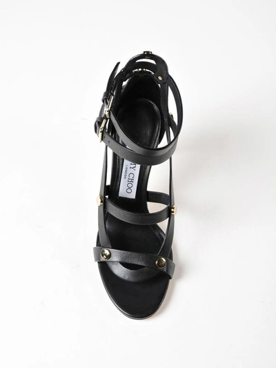 Shop Jimmy Choo Vachetta Sandals In Black-gold