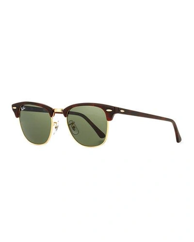 Shop Ray Ban Clubmaster Monochromatic Sunglasses In Dark Tortoise