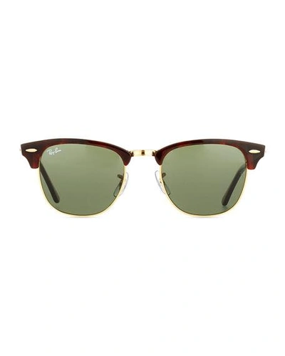 Shop Ray Ban Clubmaster Monochromatic Sunglasses In Dark Tortoise