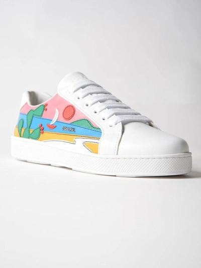 Shop Prada Mexico Sneakers In Bianco