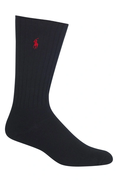 Shop Polo Ralph Lauren Crew Socks In Black