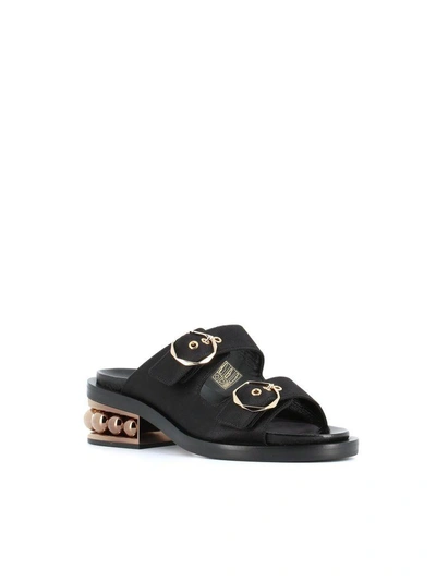 Shop Nicholas Kirkwood Casati Pearl Two Strap Sandal In Black