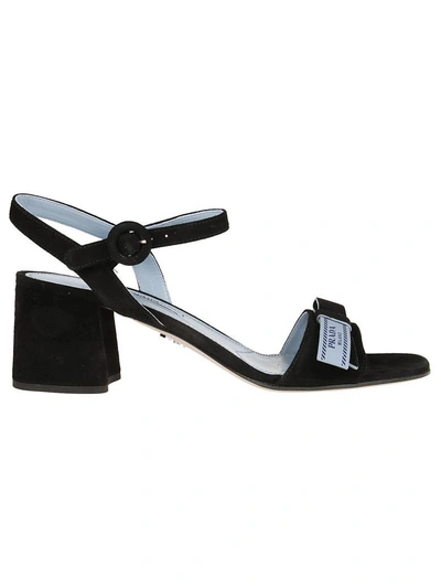Shop Prada Etiquette Sandals In Black