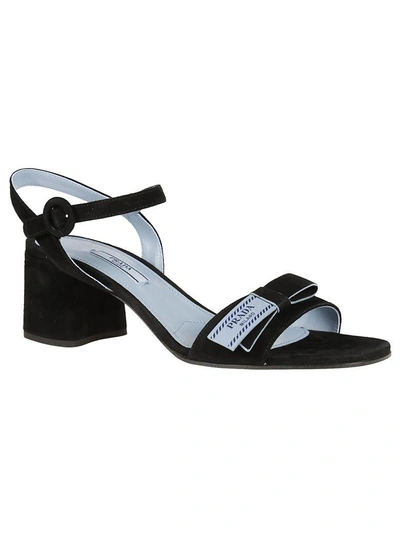 Shop Prada Etiquette Sandals In Black