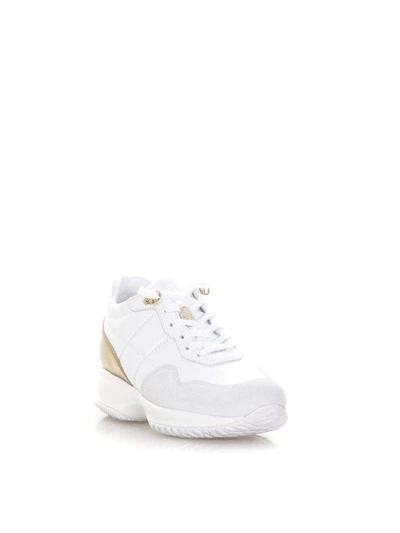 Shop Hogan Interactive Quilted Leather & Suede Sneakers In White-gold