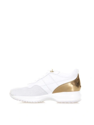 Shop Hogan Interactive Quilted Leather & Suede Sneakers In White-gold