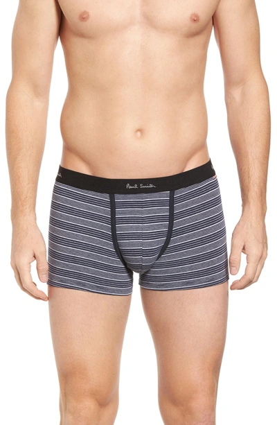 Shop Paul Smith Striped Stretch Cotton Trunks In Blue