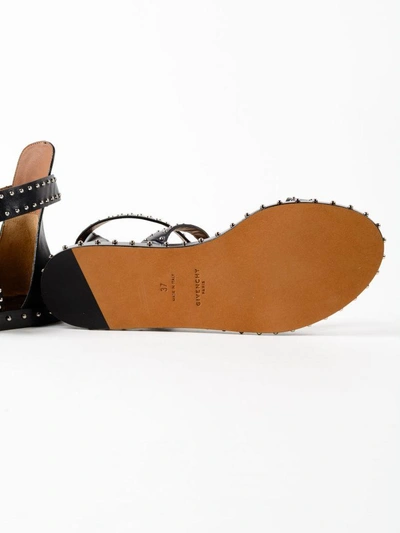 Shop Givenchy Elegant Studded Flat Sandals In Black