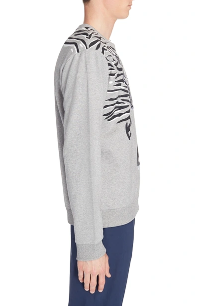 Shop Kenzo Big Tiger Print & Embroidered Sweatshirt In Dove Grey