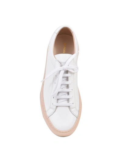 Shop Common Projects Achilles White Sneaker In Bianco-cipria