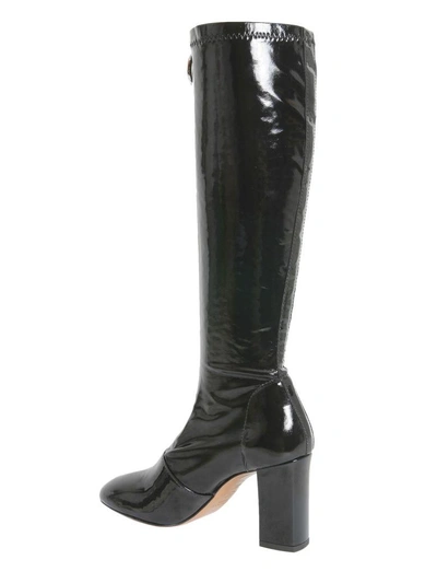 Shop Boutique Moschino Patent Leather Boots In Nero