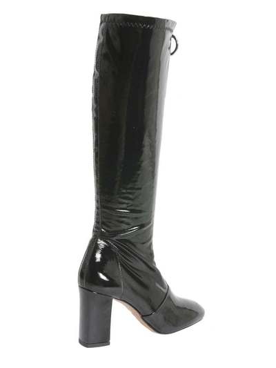 Shop Boutique Moschino Patent Leather Boots In Nero