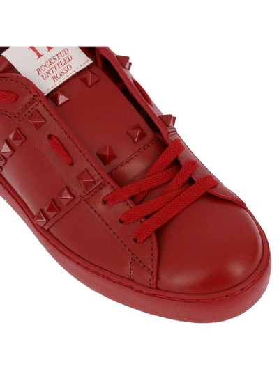 Shop Valentino Sneakers  Rockstud Untitled 11. Sneakers With Maxi Tone-on-tone Studs In Red