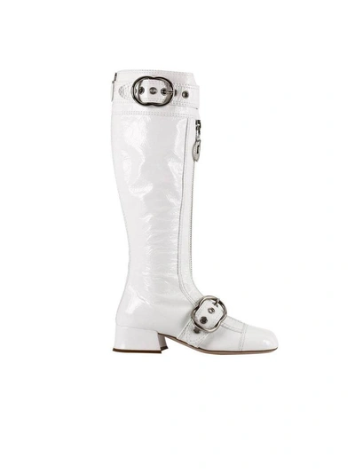 Shop Miu Miu Boots Shoes Women  In White