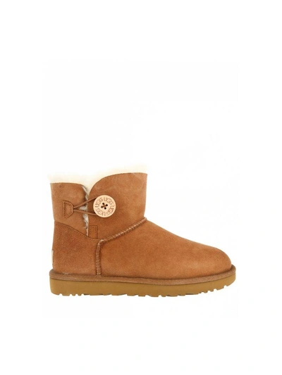 Ugg Mini Bailey Button Ii Genuine Shearling Boot In Che