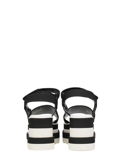 Shop Stella Mccartney Black And White Elyse Platform Slingback Sandals