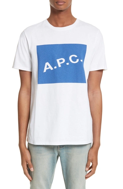 Shop Apc Kraft Graphic T-shirt In Bleu Fonce Iah