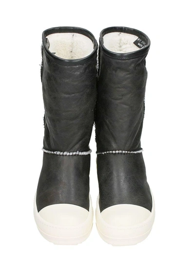 Shop Rick Owens Shearling Ankle Boots In Black