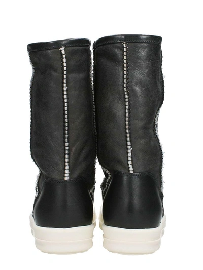 Shop Rick Owens Shearling Ankle Boots In Black