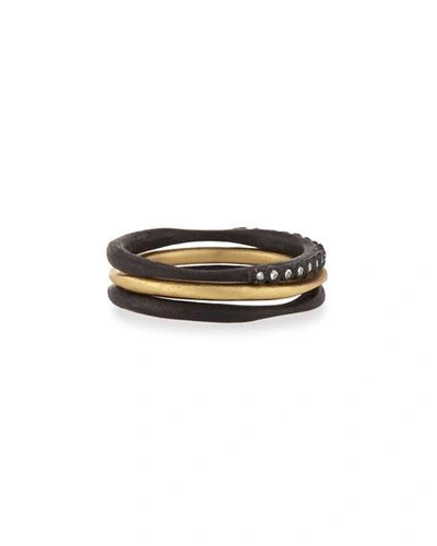 Shop Armenta Old World Midnight Stacking Rings, Set Of Three In Gold
