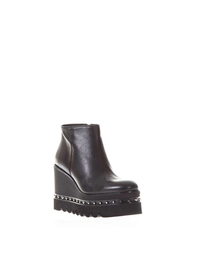 Shop Ras Nappa High Wedge Mocassin In Black