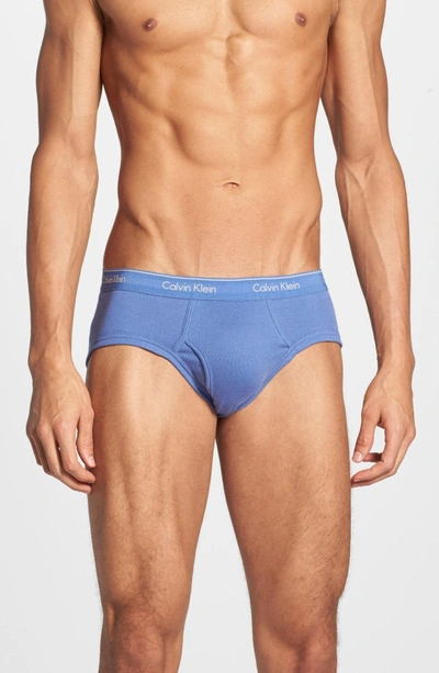 Shop Calvin Klein 4-pack Low Rise Briefs In Blue Assorted