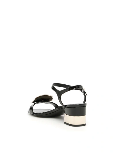 Shop Roger Vivier Patent Chips West 50 Sandals In Black (black)