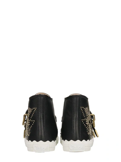 Shop Chloé Kyle Studded Hightop Leather Sneaker In Black