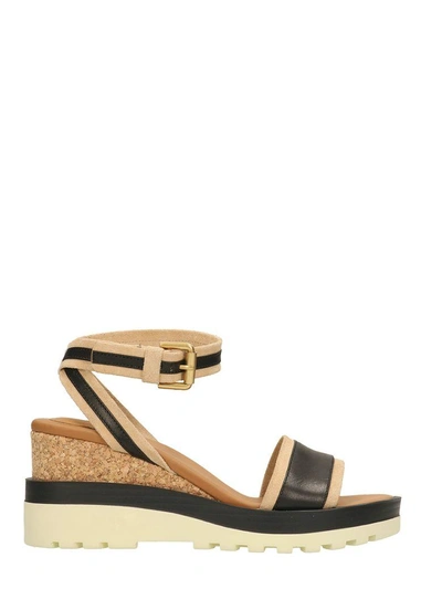 Shop See By Chloé Cork Base Sandals In Black