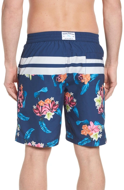 Shop Tommy Bahama Baja Saltwater Blooms Board Shorts In Throne Blue