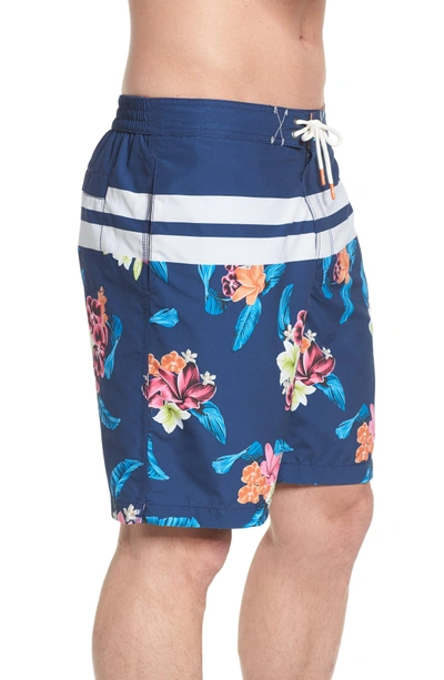 Shop Tommy Bahama Baja Saltwater Blooms Board Shorts In Throne Blue
