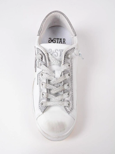Shop 2star Star Patch Sneakers In White-silver