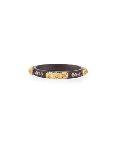 Shop Armenta Stackable Ring With Champagne Diamonds In Yellow/black