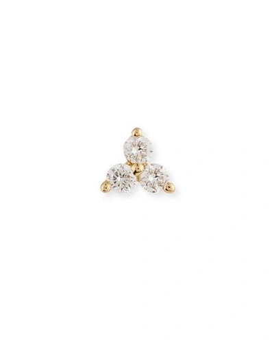 Shop Ef Collection Diamond Trio Single Stud Earring In Gold