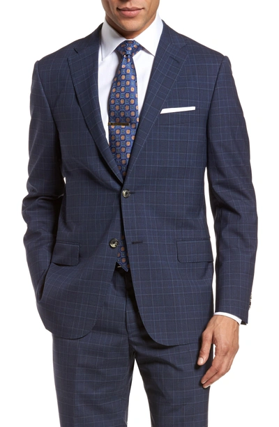 Shop Hickey Freeman Classic B Fit Plaid Wool Suit In Blue