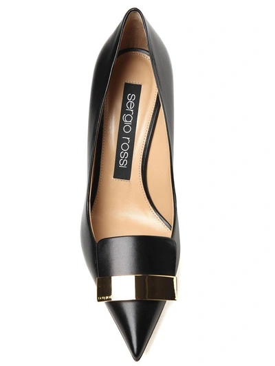 Shop Sergio Rossi Sr1 Leather Pumps In Nero