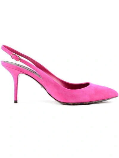 Shop Dolce & Gabbana Bellucci Sling-back Pumps In Pink & Purple