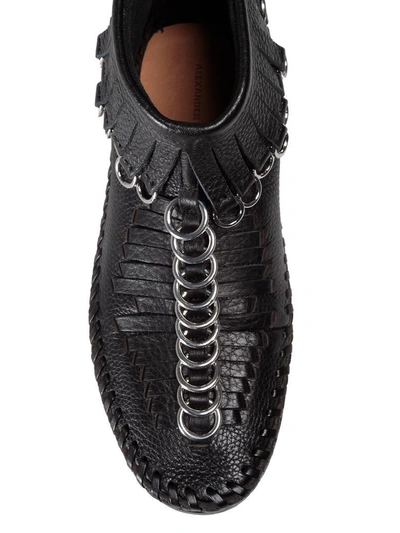 Shop Alexander Wang Montana Embellished Fringed Textured-leather Ankle Boots In Nero