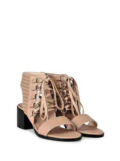 Shop Senso Milo Lace-up Leather Sandals In Caramel