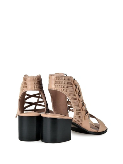 Shop Senso Milo Lace-up Leather Sandals In Caramel